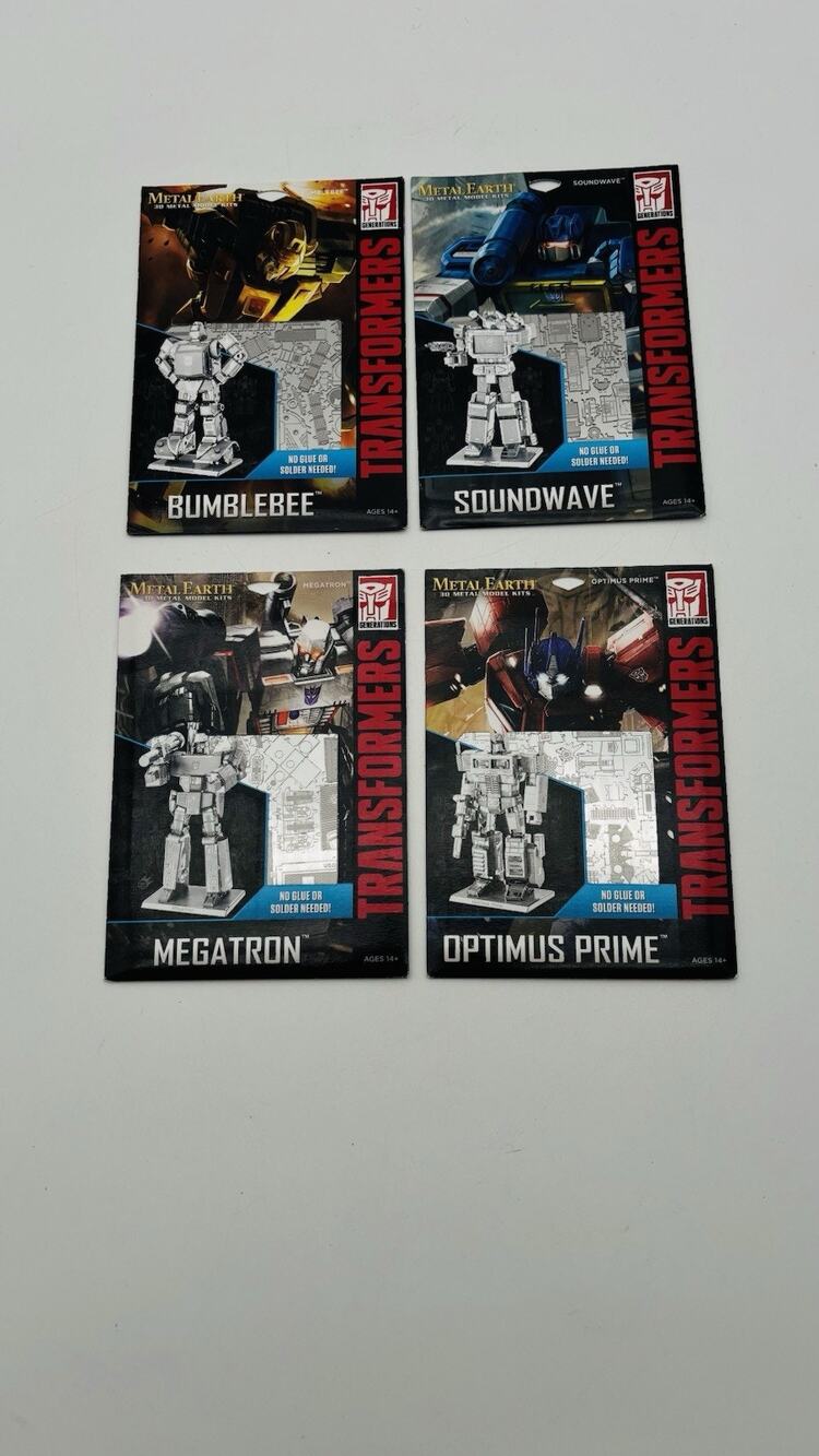 New Transformers Generations Metal Earth 3D Metal Model Kit New Sealed Lot Of 4